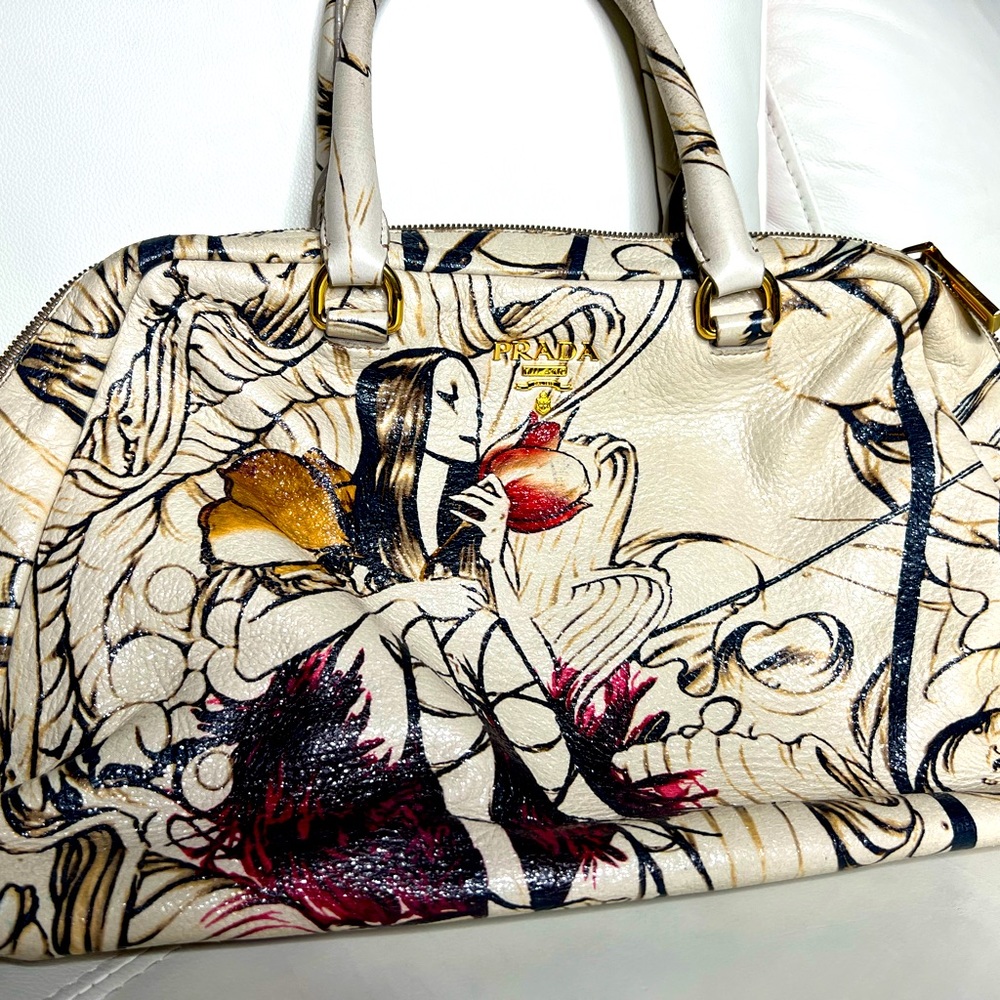AUTHENTIC RARE PRADA LARGE BAULETTO LUX LIMITED EDITION FAIRY BAG JAMES JEAN ART
